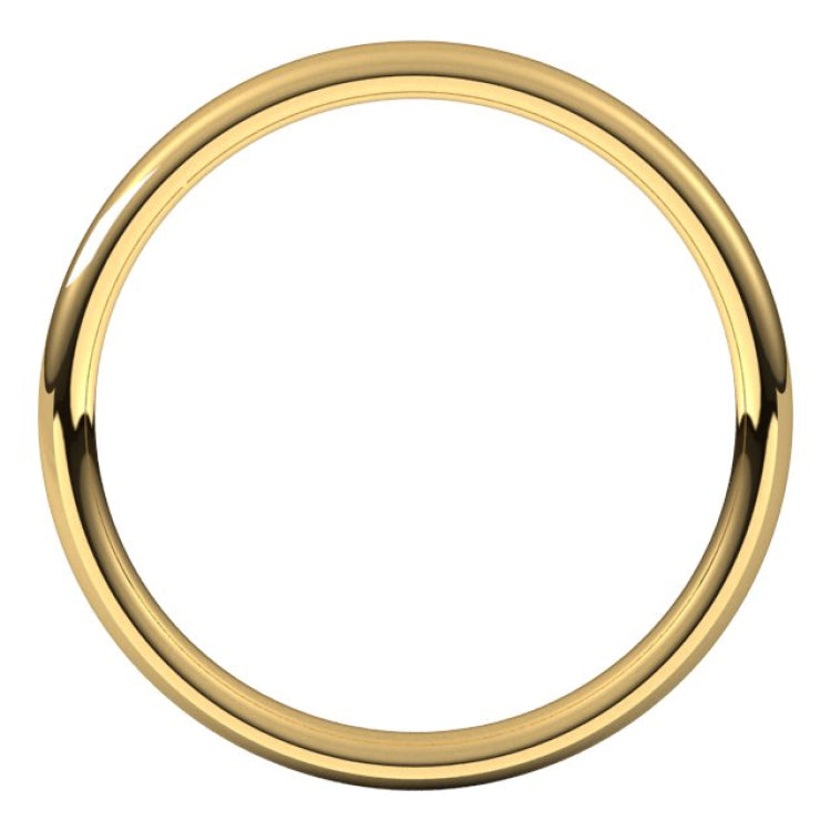 10K Yellow Gold 2.5 mm Comfort-Fit European-Style Band Size 10