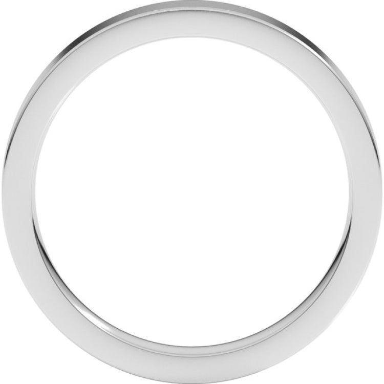 14K White Gold 3 mm Comfort-Fit Flat Band Size 8