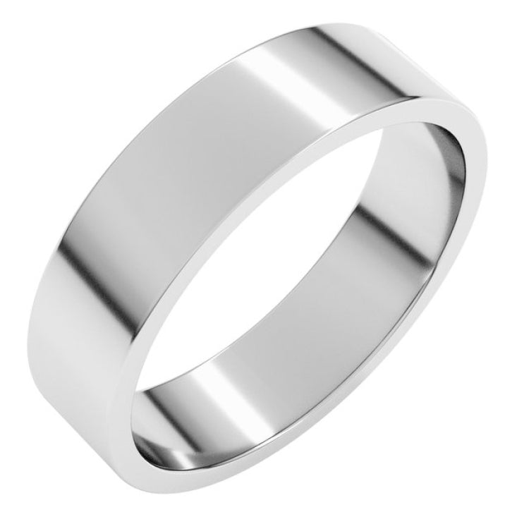 10K White Gold 5 mm Flat Band Size 9