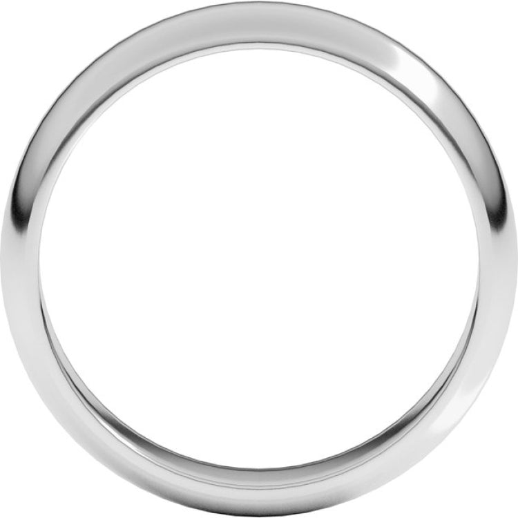 10K White Gold 5 mm Half Round Band Size 7.5