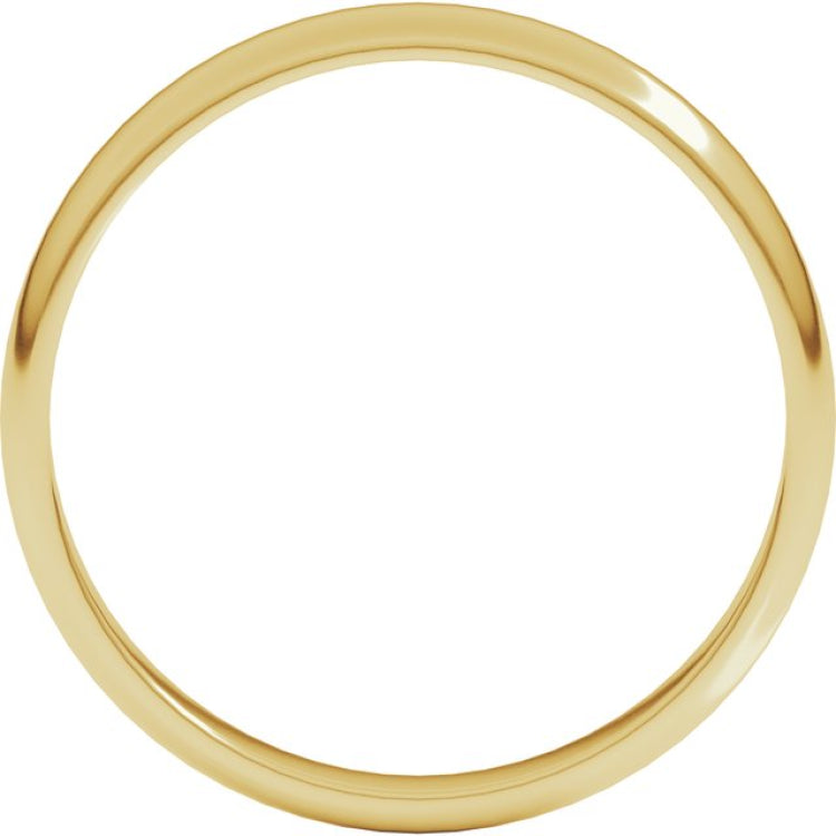 10K Yellow Gold 3 mm Lightweight Half Round Band Size 8.5