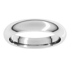 10K White Gold 4 mm Comfort-Fit Half Round Band Size 11