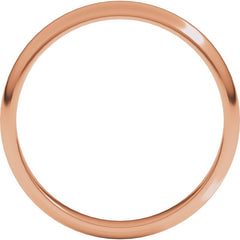 14K Rose Gold 3 mm Half Round Band Size 7