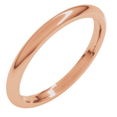 14K Rose Gold 2 mm Comfort-Fit Half Round Band Size 5