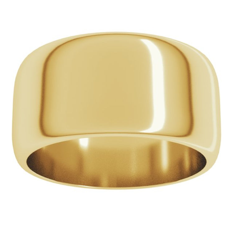 10K Yellow Gold 10 mm Half Round Band Size 7
