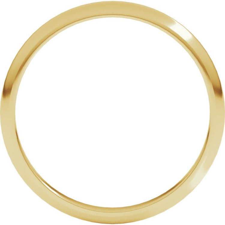 18K Yellow Gold 2 mm Half Round Band Size 7