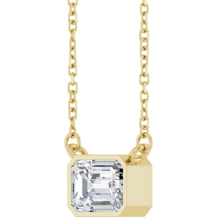 14K Yellow Gold 1 1/8 CT Lab-Grown Diamond 18" Necklace
