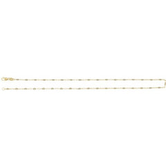14K Yellow Gold-Filled 1.6 mm Multi-Color Enamel Bead Paperclip-Style 20" Chain