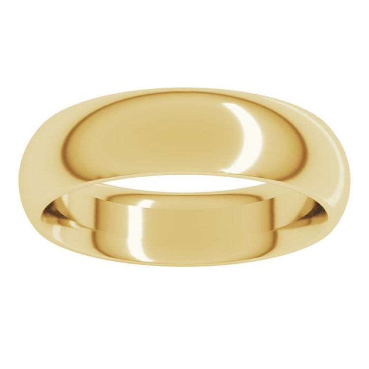 10K Yellow Gold 5.5 mm Comfort-Fit Half Round Band Size 8.5