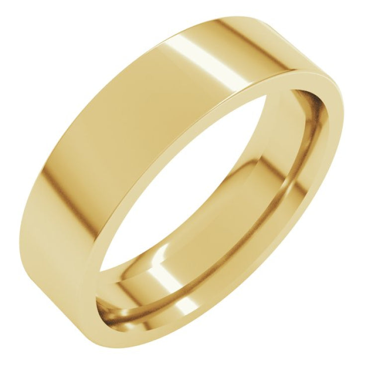 10K Yellow Gold 5.5 mm Comfort-Fit Flat Band Size 6.5