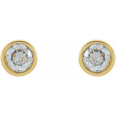 14K Yellow Gold 1/3 CTW Lab-Grown Diamond Micro Bezel-Set Earrings