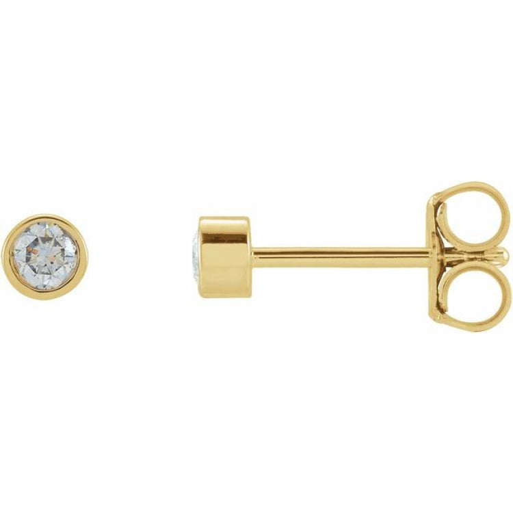 14K Yellow Gold 1/2 CTW Lab-Grown Diamond Micro Bezel-Set Earrings