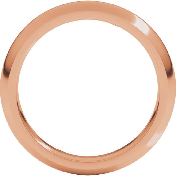 14K Rose Gold 4 mm Comfort-Fit Half Round Band Size 8