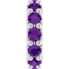 Sterling Silver Natural Amethyst Spacer Charm/Pendant