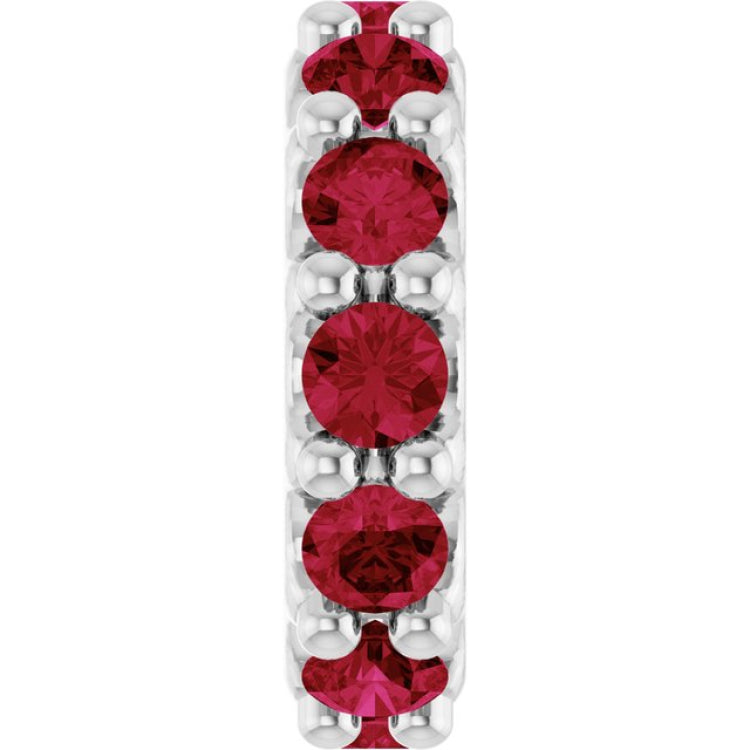 14K White Gold Lab-Grown Ruby Spacer Charm/Pendant