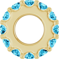 14K Yellow Gold Natural Aquamarine Spacer Charm/Pendant