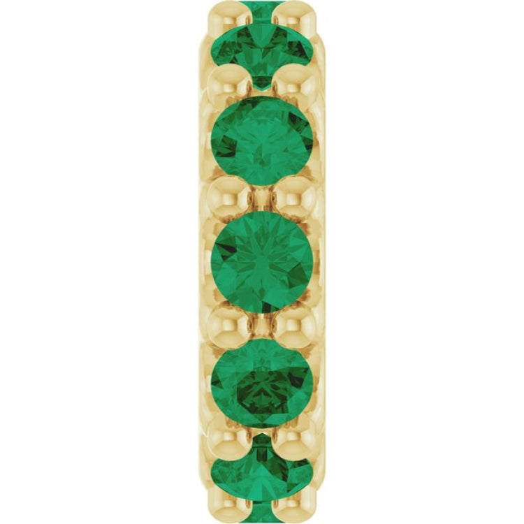 14K Yellow Gold Natural Emerald Spacer Charm/Pendant