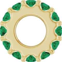 14K Yellow Gold Natural Emerald Spacer Charm/Pendant