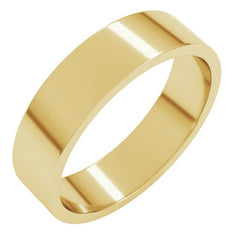 14K Yellow Gold 5 mm Flat Band Size 4.5