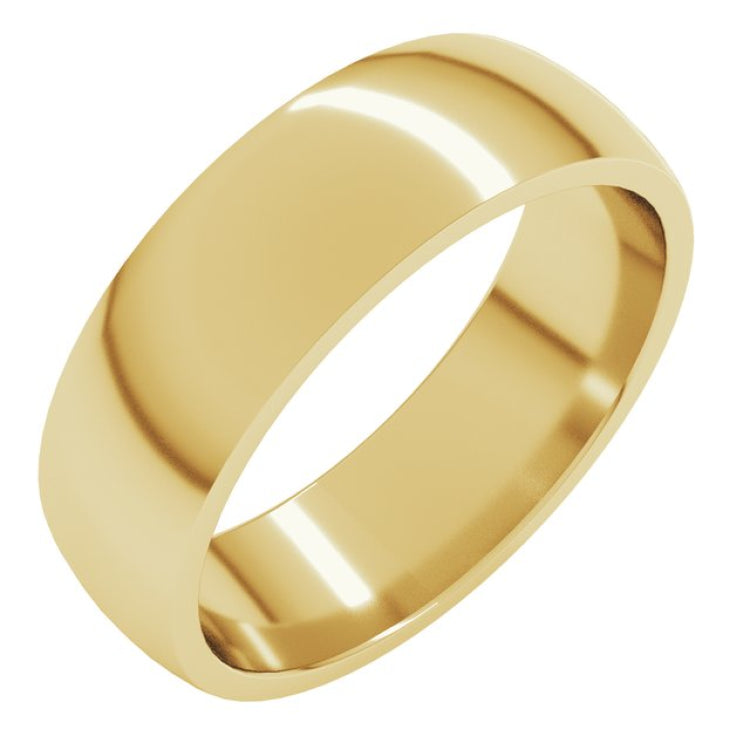 10K Yellow Gold 6 mm Lightweight Comfort-Fit Half Round Band Size 11