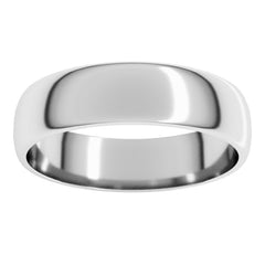 14K White Gold 5 mm Lightweight Half Round Band Size 13