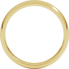 10K Yellow Gold 4 mm Lightweight Comfort-Fit Half Round Band Size 7.5