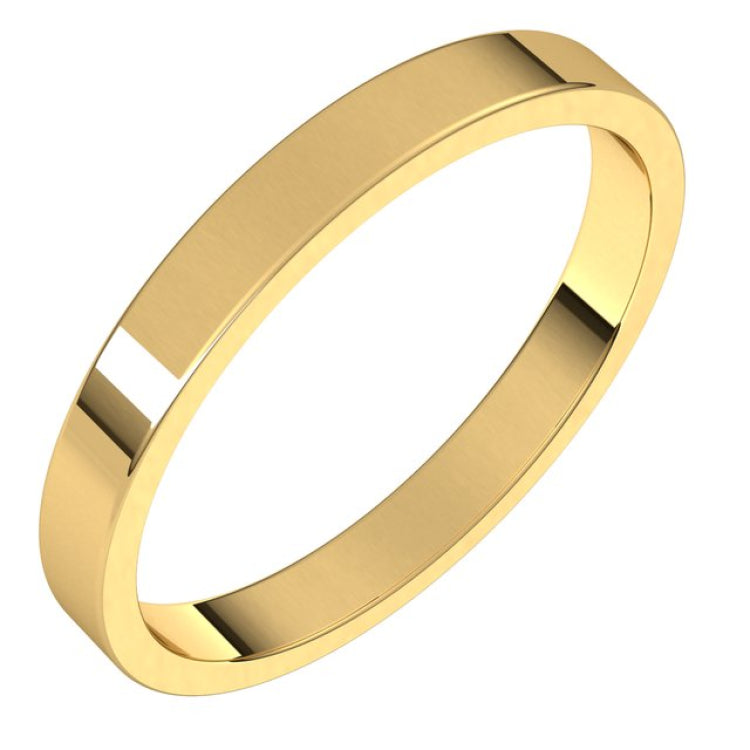 14K Yellow Gold 2.5 mm Flat Band Size 10