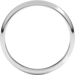 14K White Gold 3 mm Half Round Band Size 9