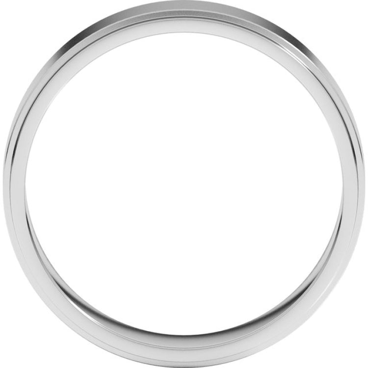 Platinum 5 mm Stepped-Edge Flat Band Size 8