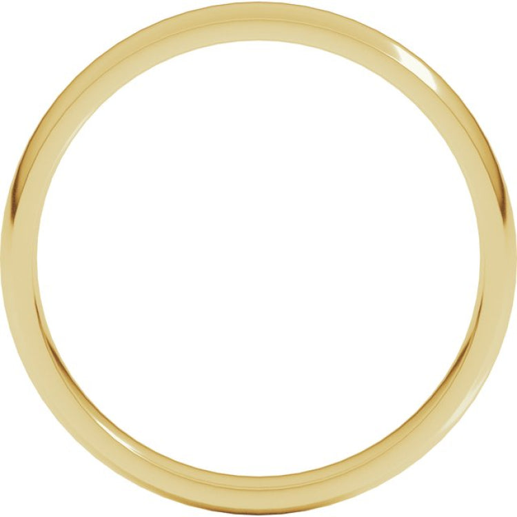 14K Yellow Gold 3 mm Lightweight Comfort-Fit Half Round Band Size 6