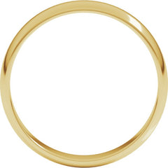 14K Yellow Gold 4 mm Lightweight Half Round Band Size 10