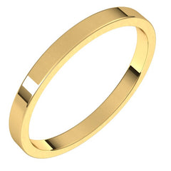 18K Yellow Gold 2 mm Flat Band Size 6