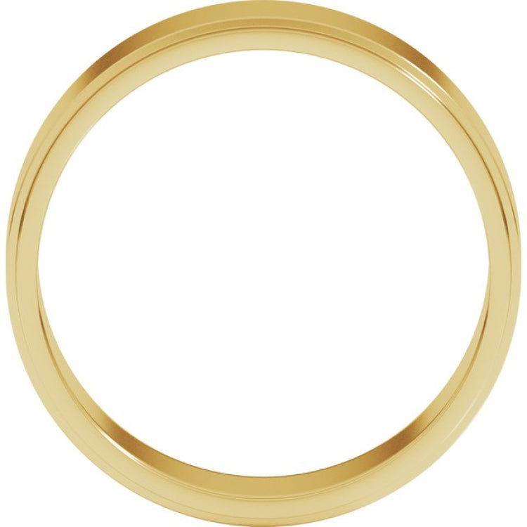 10K Yellow Gold 6 mm Stepped-Edge Flat Band Size 8.5