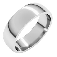 10K White Gold 6 mm Lightweight Comfort-Fit Half Round Band Size 10