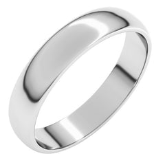 14K White Gold 4 mm Lightweight Half Round Band Size 11