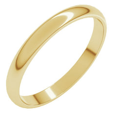 10K Yellow Gold 2.5 mm Lightweight Half Round Band Size 9