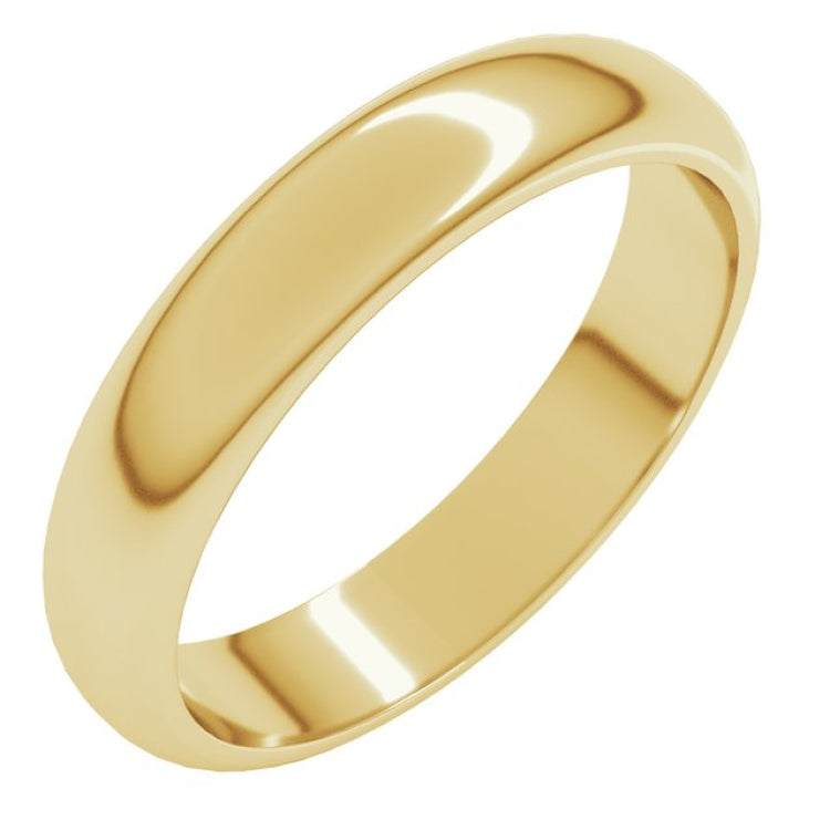 18K Yellow Gold 4 mm Half Round Band Size 5.5