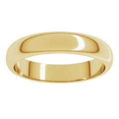 18K Yellow Gold 4 mm Half Round Band Size 8.5