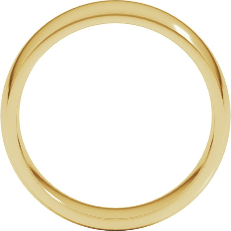 14K Yellow Gold 7 mm Lightweight Comfort-Fit Half Round Band Size 12.5