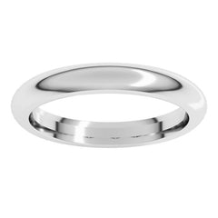 14K White Gold 3 mm Comfort-Fit Half Round Band Size 7.5