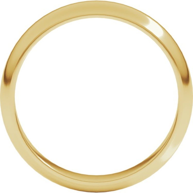 18K Yellow Gold 4 mm Half Round Band Size 6.5