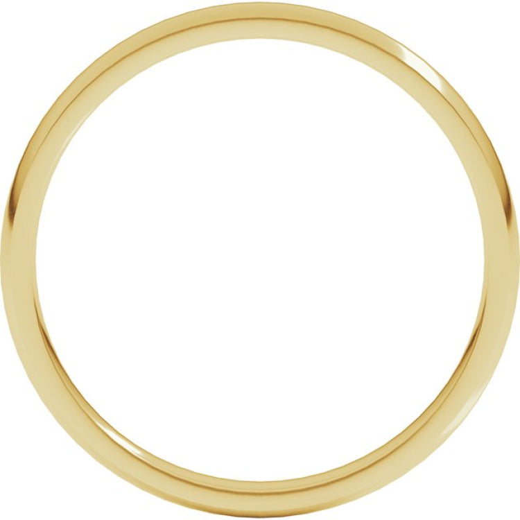 14K Yellow Gold 2 mm Lightweight Comfort-Fit Half Round Band Size 6.5