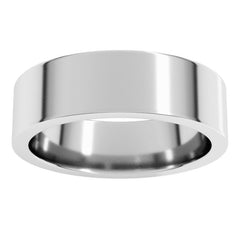 14K White Gold 6 mm Comfort-Fit Flat Band Size 10