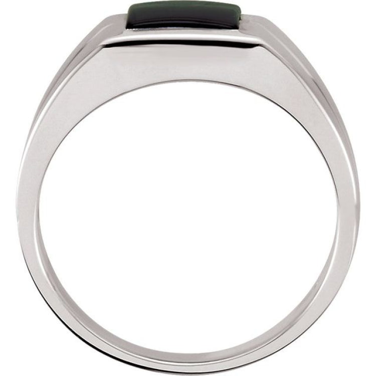 Sterling Silver Natural Black Onyx Ring