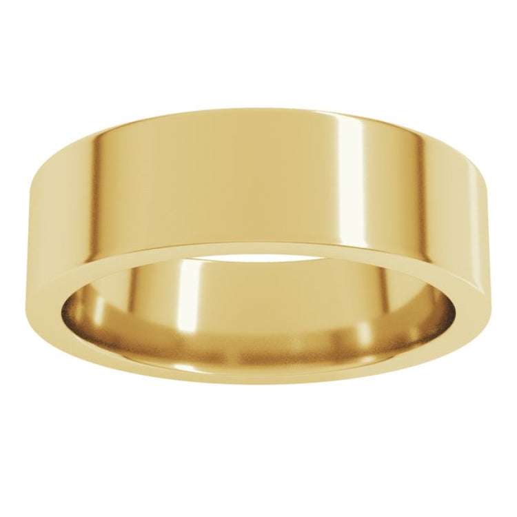 10K Yellow Gold 6 mm Comfort-Fit Flat Band Size 9.5
