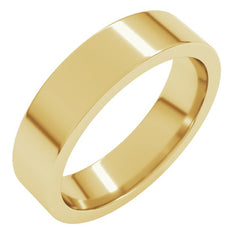 14K Yellow Gold 5 mm Comfort-Fit Flat Band Size 9