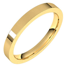18K Yellow Gold 2.5 mm Comfort-Fit Flat Band Size 6.5