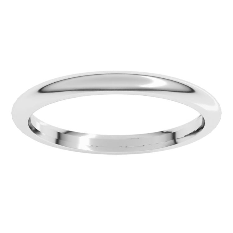 Sterling Silver 2 mm Comfort-Fit Half Round Band Size 7