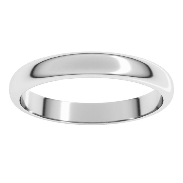 Sterling Silver 3 mm Half Round Band Size 10