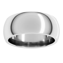 Sterling Silver 8 mm Comfort-Fit Half Round Band Size 10.5
